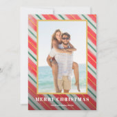 クリスマスウォーターストライプカラー写真 シーズンカード (正面)