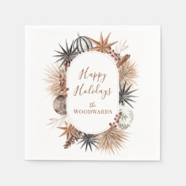 クリスマスウォーターパーソナライズされたカラーホリデーパーティー スタンダードカクテルナプキン