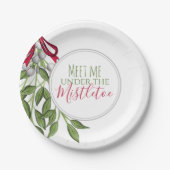 クリスマスウォーターモダンカラー素朴ミストレ ペーパープレート (正面)