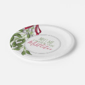 クリスマスウォーターモダンカラー素朴ミストレ ペーパープレート (アングル)