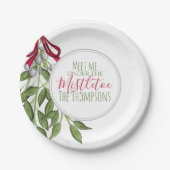 クリスマスウォーターモダンカラー素朴ミストレ ペーパープレート (正面)