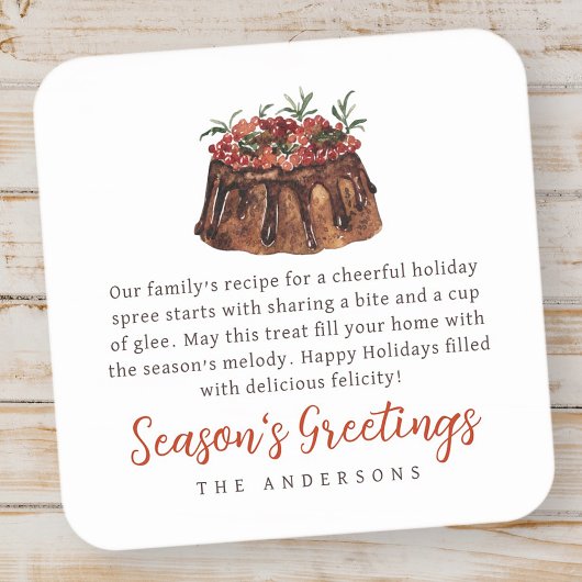 クリスマスウォーター焼いたカラートリートファミリーギフトラベル スクエアシール