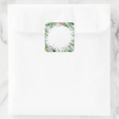 クリスマスウォーター色のヒイラギリの果実とモミ スクエアシール (バッグ)