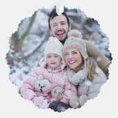 クリスマスウォーター色の雪の松のリース写真 オーナメントカード (裏面)