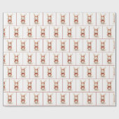 クリスマスウォーター色ウサギ ラッピングペーパー (フラット)