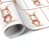 クリスマスウォーター色ウサギ ラッピングペーパー (ロールコーナー)