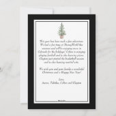 クリスマスウォーター色グリーンリー植物黒 シーズンカード (裏面)