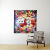 クリスマスウォーター色ステンドグラスのタペストリー タペストリー (インサイチュ(横))