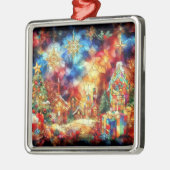 クリスマスウォーター色ステンドグラスオーナメント メタルオーナメント (左)