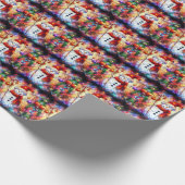 クリスマスウォーター色ステンドグラス包装紙 ラッピングペーパー (角)