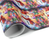 クリスマスウォーター色ステンドグラス包装紙 ラッピングペーパー (ロールコーナー)