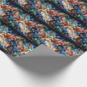 クリスマスウォーター色ステンドグラス包装紙 ラッピングペーパー (角)