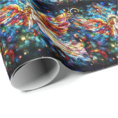 クリスマスウォーター色ステンドグラス包装紙 ラッピングペーパー (ロールコーナー)