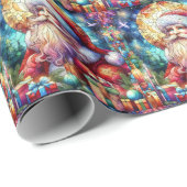 クリスマスウォーター色ステンドグラス包装紙 ラッピングペーパー (ロールコーナー)