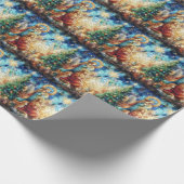 クリスマスウォーター色ステンドグラス包装紙 ラッピングペーパー (角)