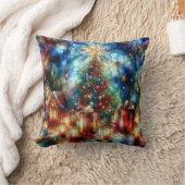 クリスマスウォーター色ステンドグラス装飾用クッション クッション (ブランケット)