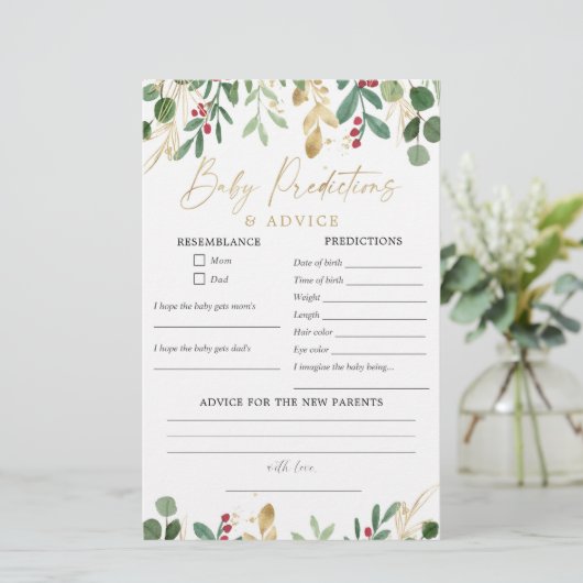 クリスマスウォーター色ベビー予測アドバイスカード (スタンド正面)