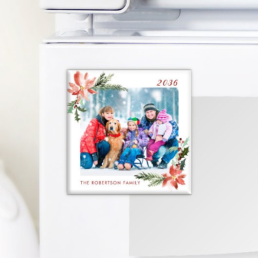 クリスマスウォーター色植物眼科写真 マグネット