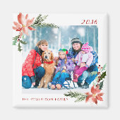 クリスマスウォーター色植物眼科写真 マグネット (正面)