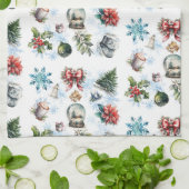 クリスマスウォーター色 キッチンタオル (折り畳み)