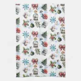 クリスマスウォーター色 キッチンタオル