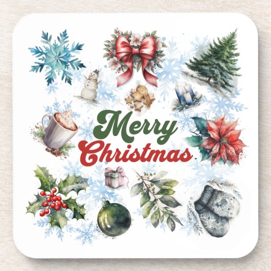 クリスマスウォーター色 コースター (正面)