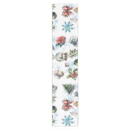 クリスマスウォーター色 ショートテーブルランナー