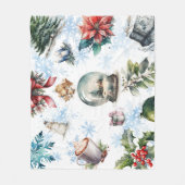 クリスマスウォーター色 フリースブランケット (正面)