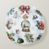 クリスマスウォーター色 ラウンドクッション (裏面)