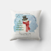 クリスマスウォーター霜の降りたカラー雪だるまレット雪 クッション (裏面)