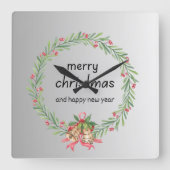 クリスマスウォール時計 スクエア壁時計 (正面)