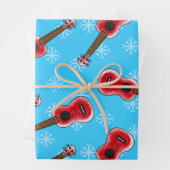 クリスマスウクレレUke選手のミュージシャンパターン ラッピングペーパーシート (インサイチュ)