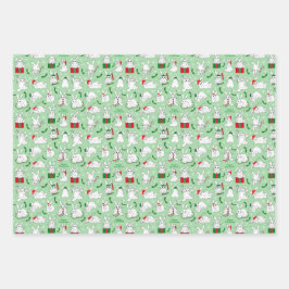 クリスマスウサギ ラッピングペーパーシート