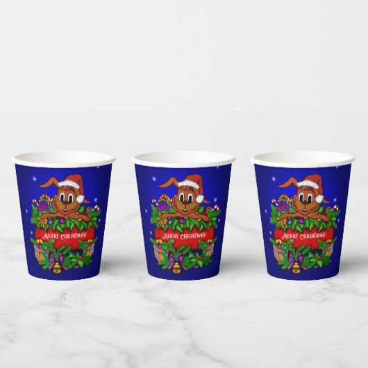 クリスマスウサギ 紙コップ (複数)