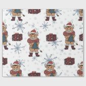 クリスマスウシラッピング紙 ラッピングペーパー (フラット)