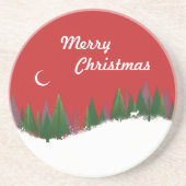 クリスマスウッズシーンサンドストーンコースター コースター (正面)