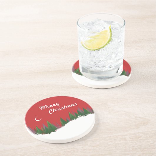 クリスマスウッズシーンサンドストーンコースター コースター (側面)