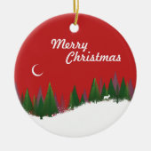 クリスマスウッズシーンサークルオーナメント セラミックオーナメント (正面)