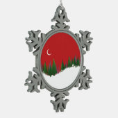 クリスマスウッズシーンペーターオーナメント スノーフレークピューターオーナメント (左)