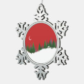 クリスマスウッズシーンペーターオーナメント スノーフレークピューターオーナメント (右)