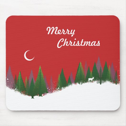 クリスマスウッズシーン マウスパッド (正面)