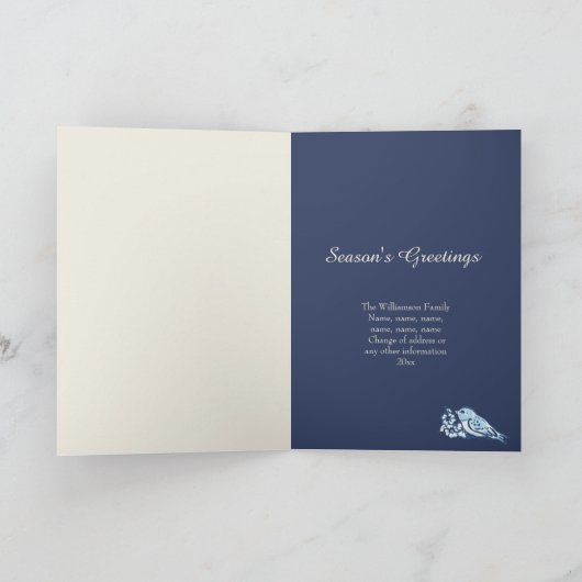 クリスマスウッドランドアニマルズブルーウィンターポカスタムーム シーズンカード (内部)