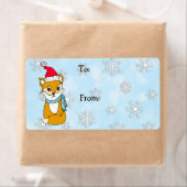 クリスマスウッドランドキツネの行き来 ラベル (インサイチュ)