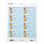 クリスマスウッドランドキツネの行き来 ラベル (フルシート)