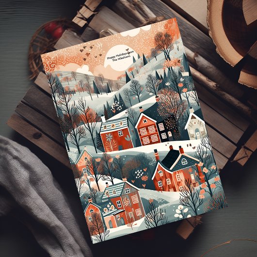 クリスマスウッドランドコージーヴィレッジ シーズンカード