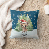 クリスマスウッドランドトナカイ クッション (ブランケット)