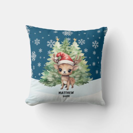 クリスマスウッドランドトナカイ クッション (正面)