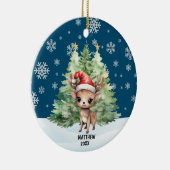 クリスマスウッドランドトナカイ セラミックオーナメント (右)