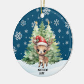 クリスマスウッドランドトナカイ セラミックオーナメント (左)