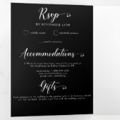 クリスマスウッドランドパイン結婚ズ 三つ折り招待状 (内部最初)